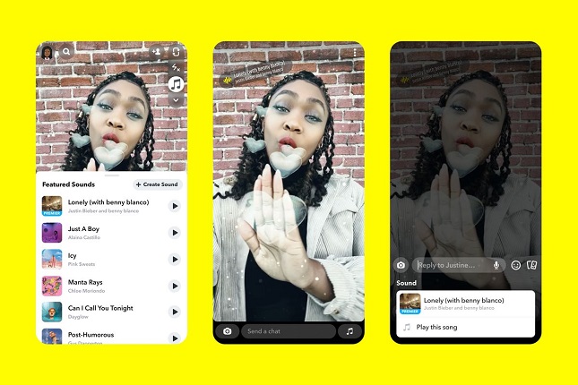 Snapchat para iOS añade canciones en las publicaciones
